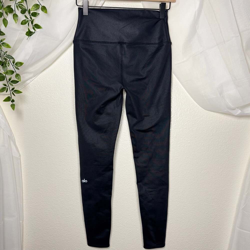Alo Yoga Airlift High-Waist Full Length Shiny Leggings Black - Picture 2 of 5
